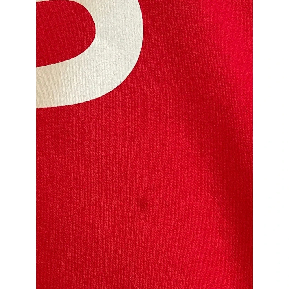 Adidas Mens XL Red Crewneck Sweatshirt Graphic Logo Pullover Fleece XL